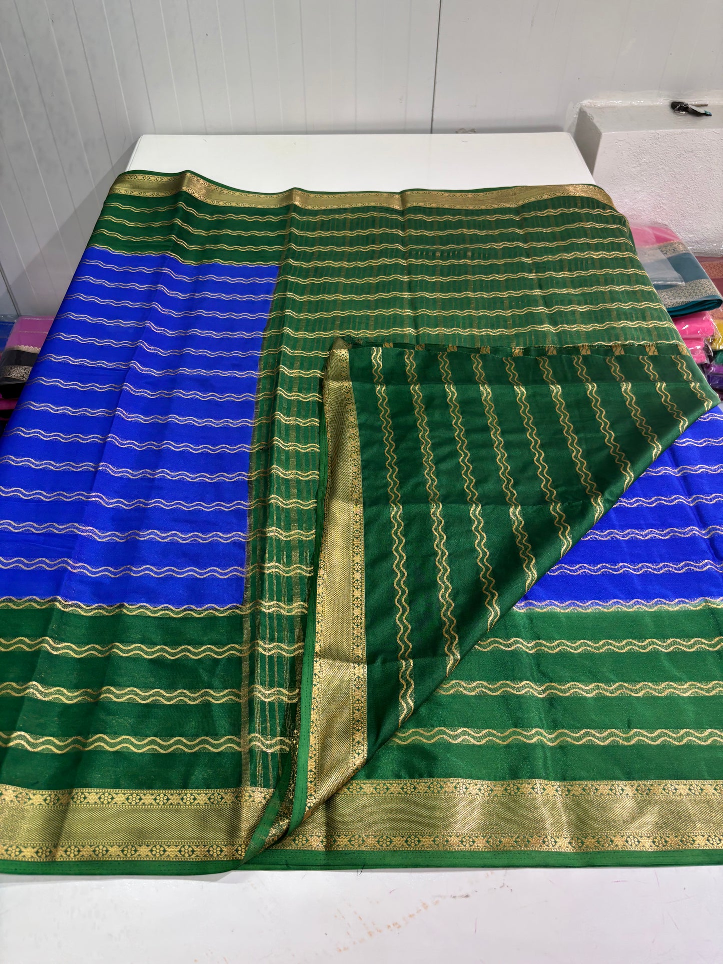 Semi Mysore Crepe (Leheriya Pattern, 2D)