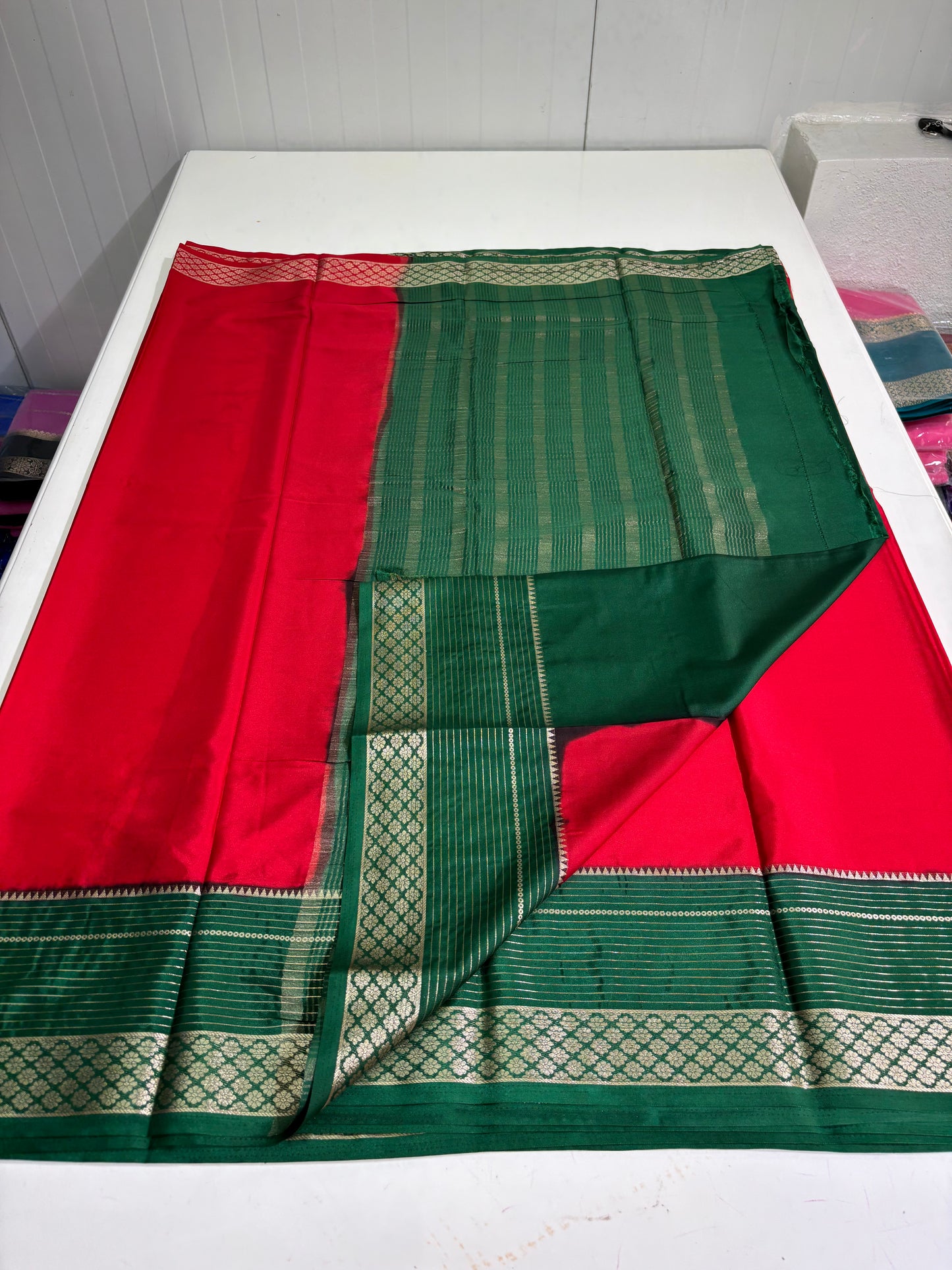 Semi Mysore Crepe (SS Sequence Lines Border)