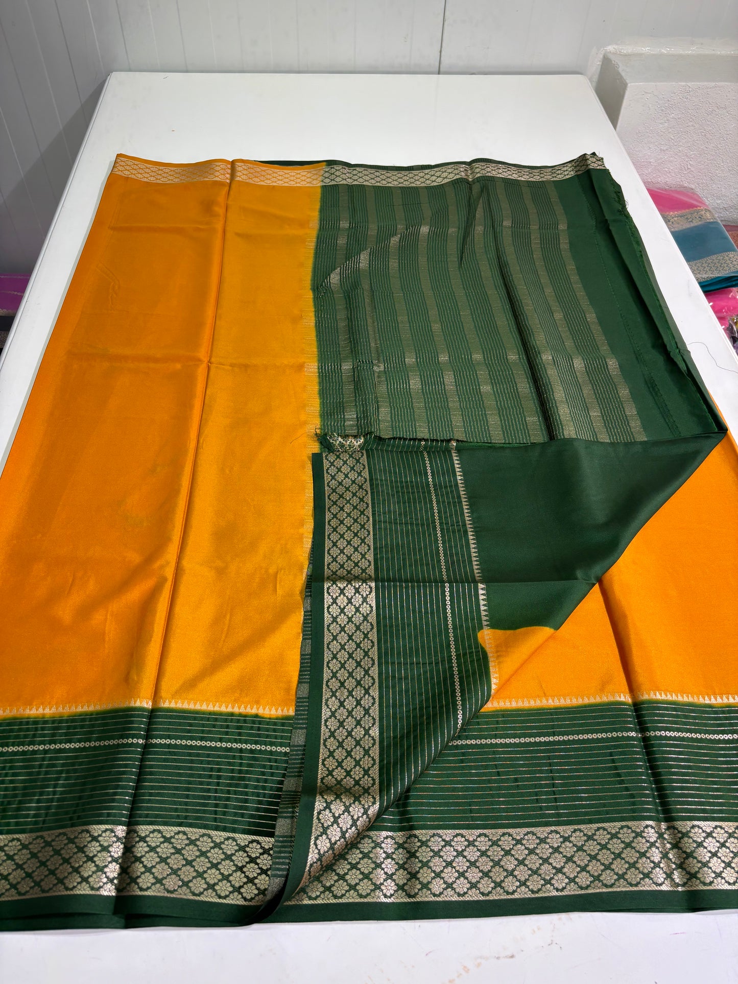 Semi Mysore Crepe (SS Sequence Lines Border)