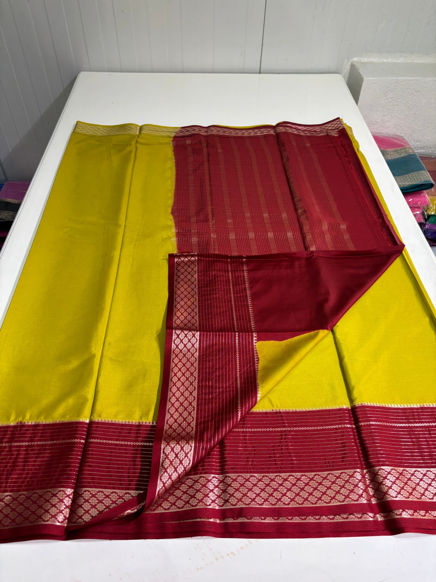 Semi Mysore Crepe (SS Sequence Lines Border)
