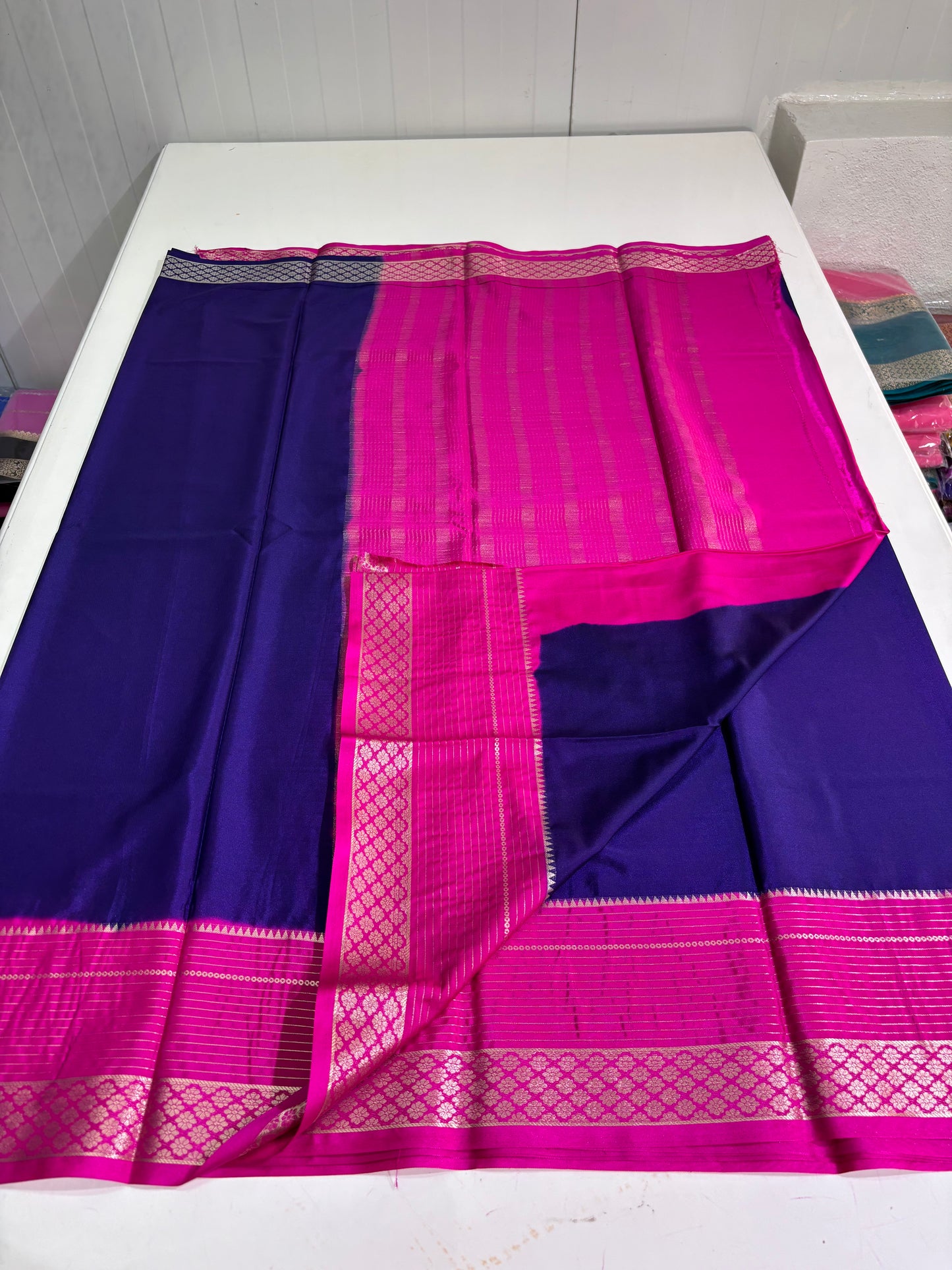 Semi Mysore Crepe (SS Sequence Lines Border)