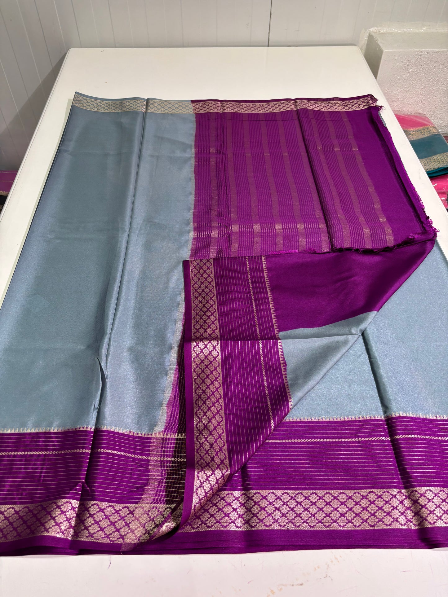 Semi Mysore Crepe (SS Sequence Lines Border)