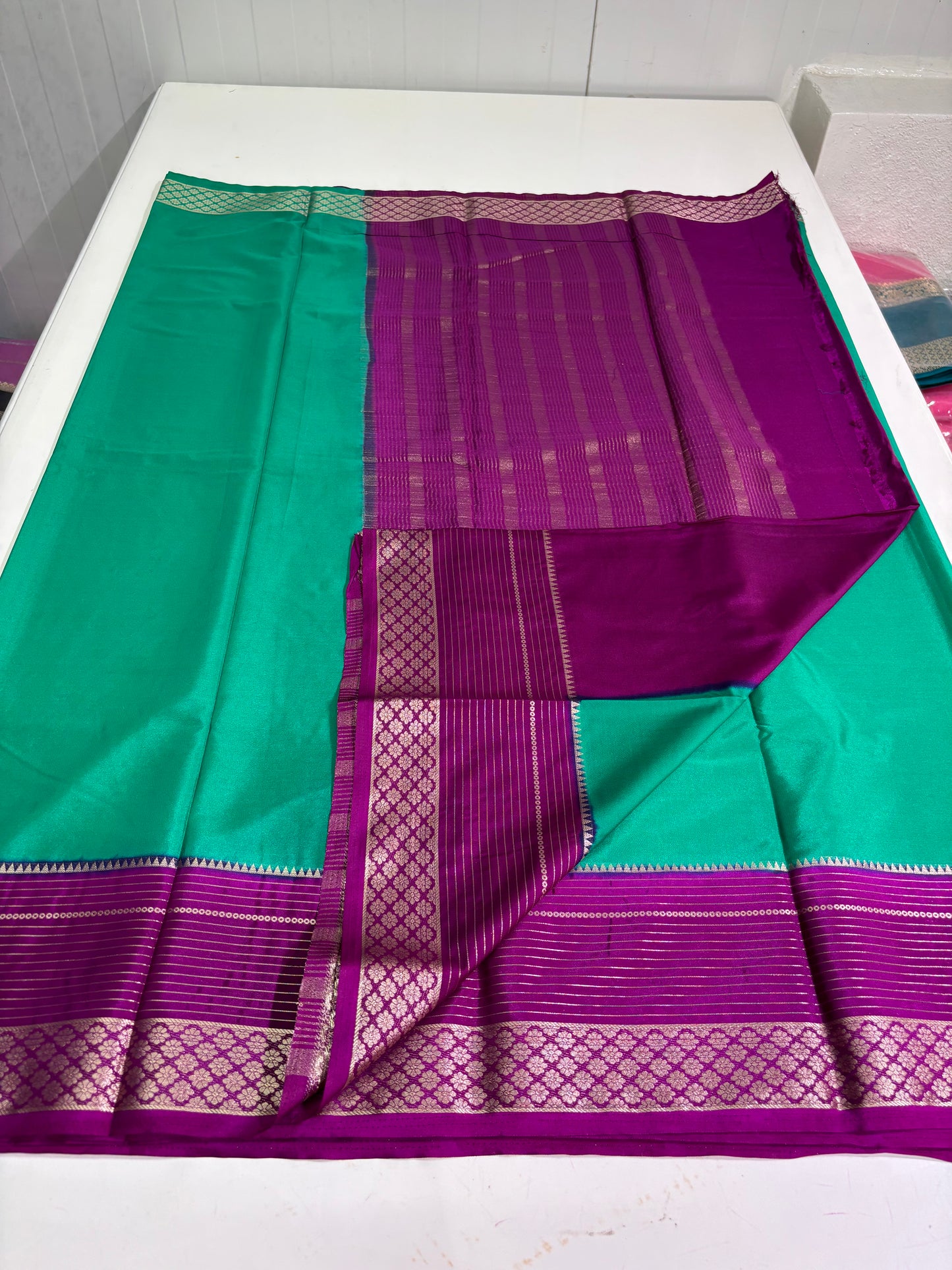 Semi Mysore Crepe (SS Sequence Lines Border)