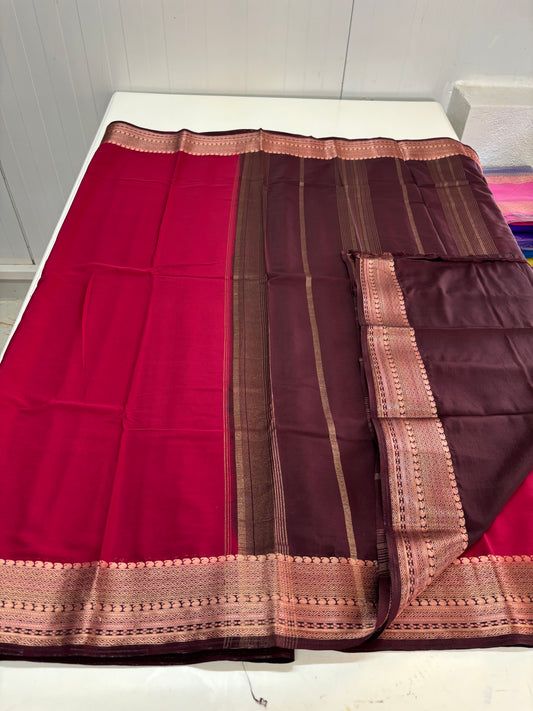 Semi Mysore Crepe (Mango Sequence Border CP)