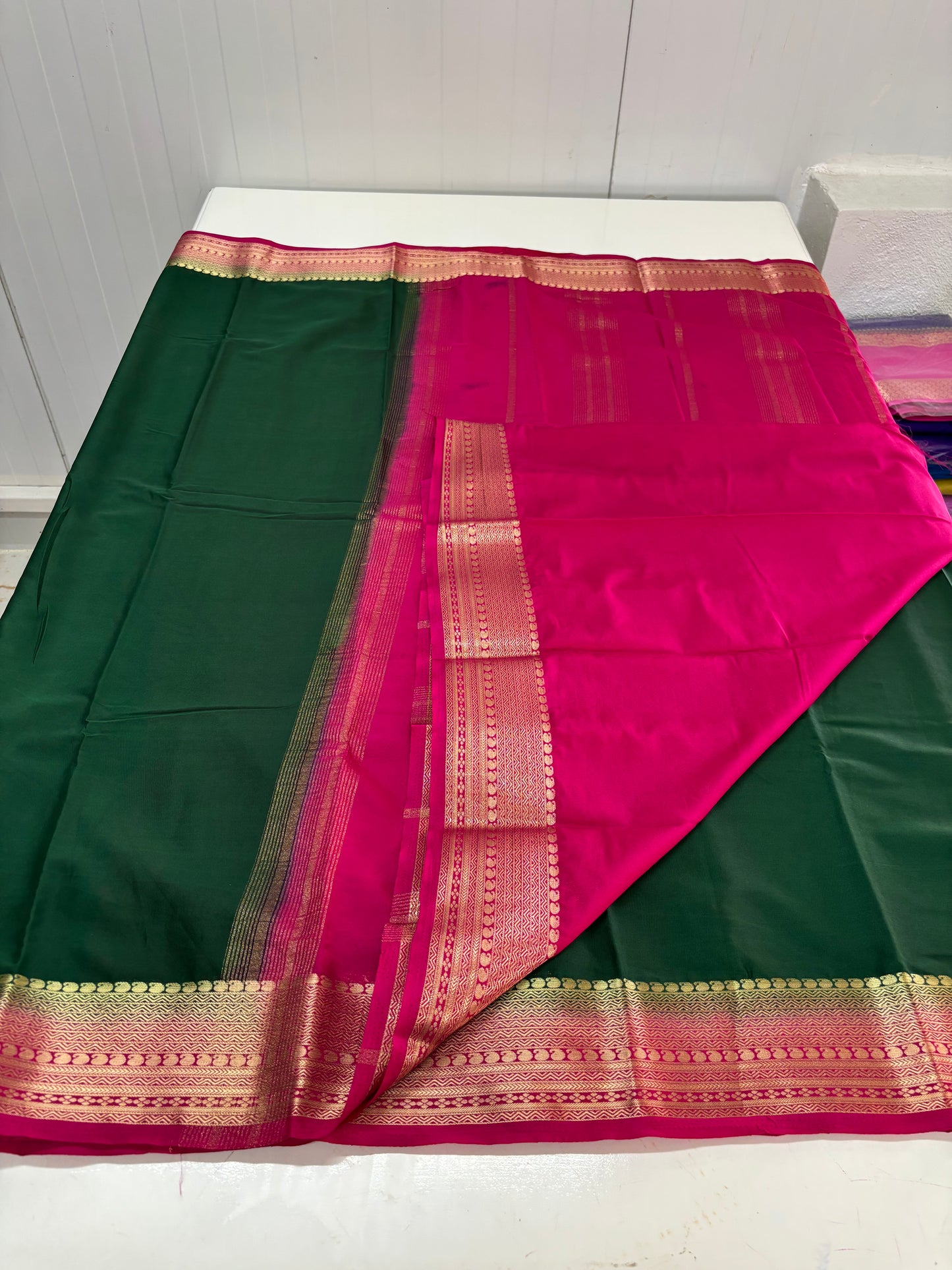 Semi Mysore Crepe (Mango Sequence Border CP)