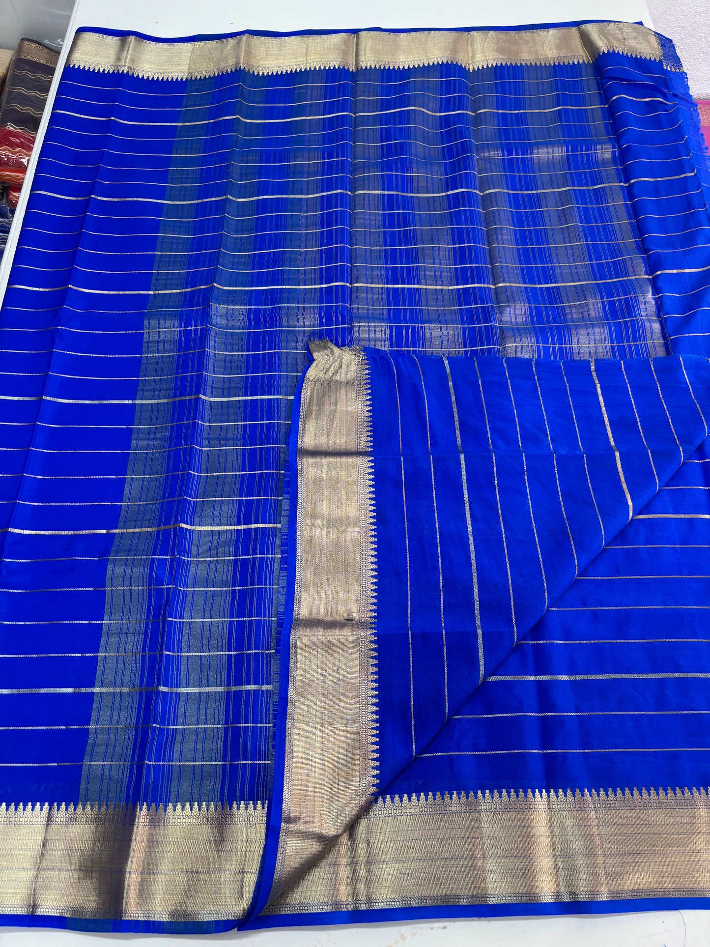 Semi Mysore Crepe (Self Colour Kanchi Border)