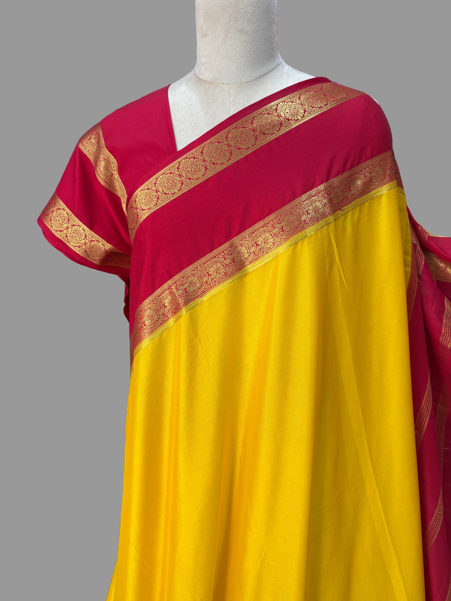 Semi Mysore Crepe (Premium, Floral Bentex Border)