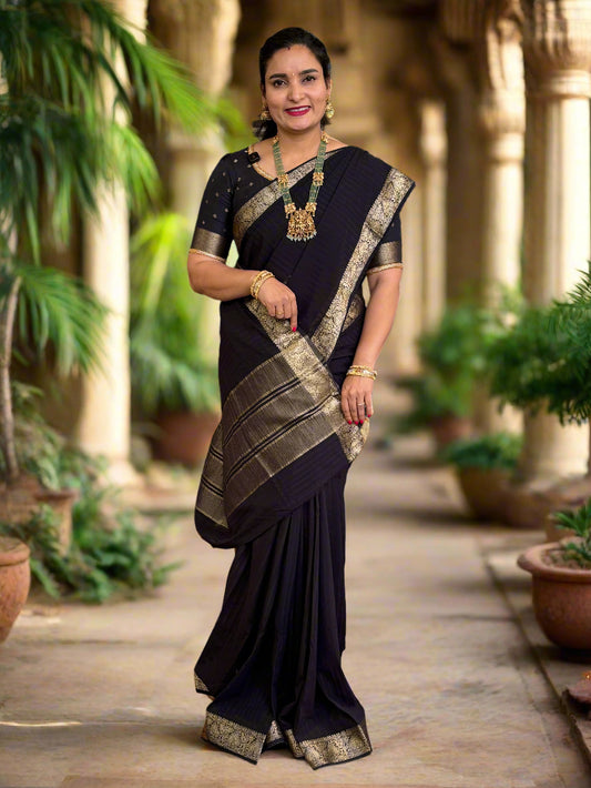 Embossed Georgette (Leaf Border)