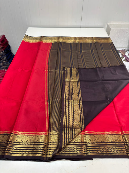 Semi Mysore Crepe (Circle Sequence Border)