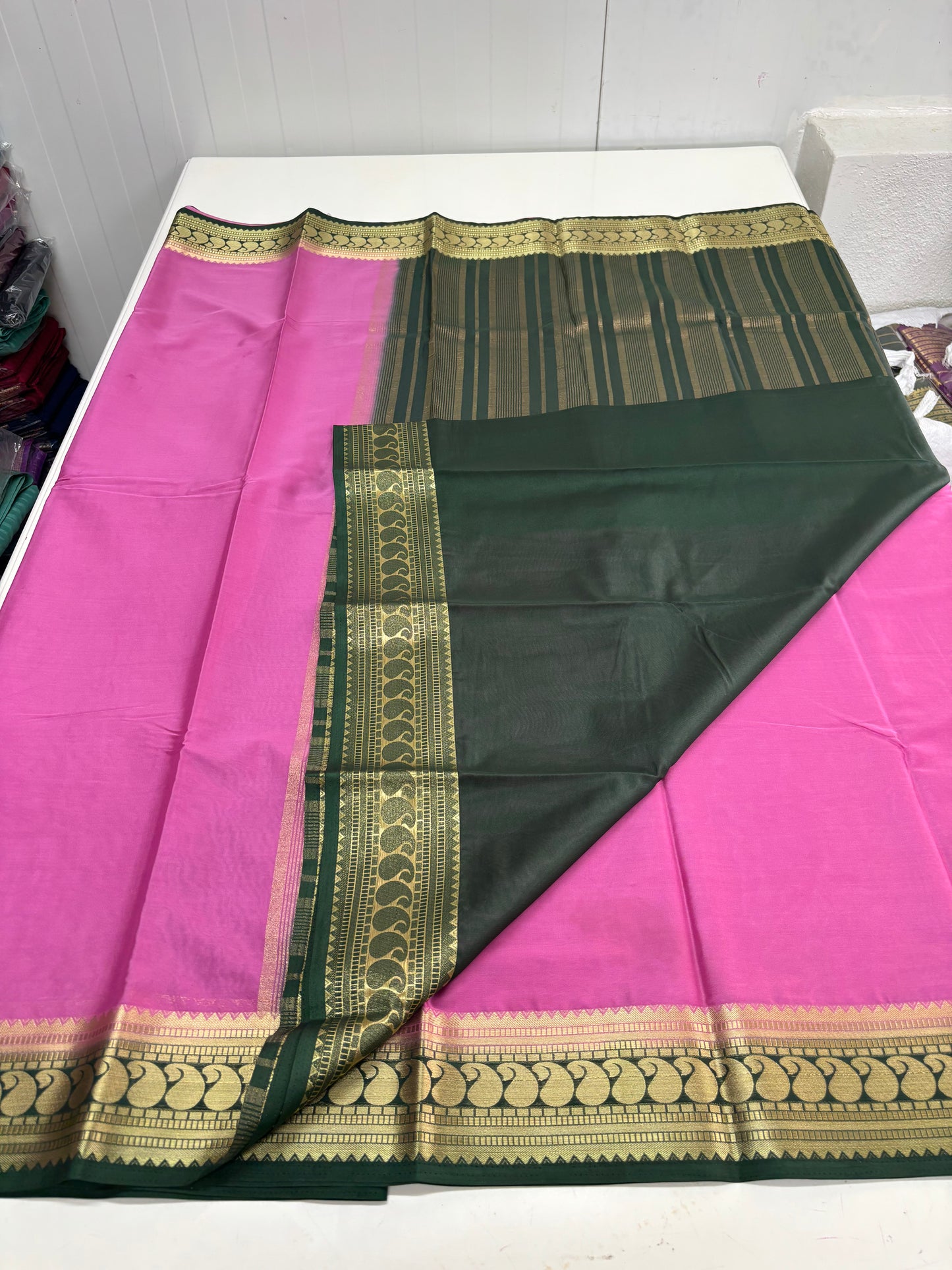 Semi Mysore Crepe (Rich Mango Sequence Border)