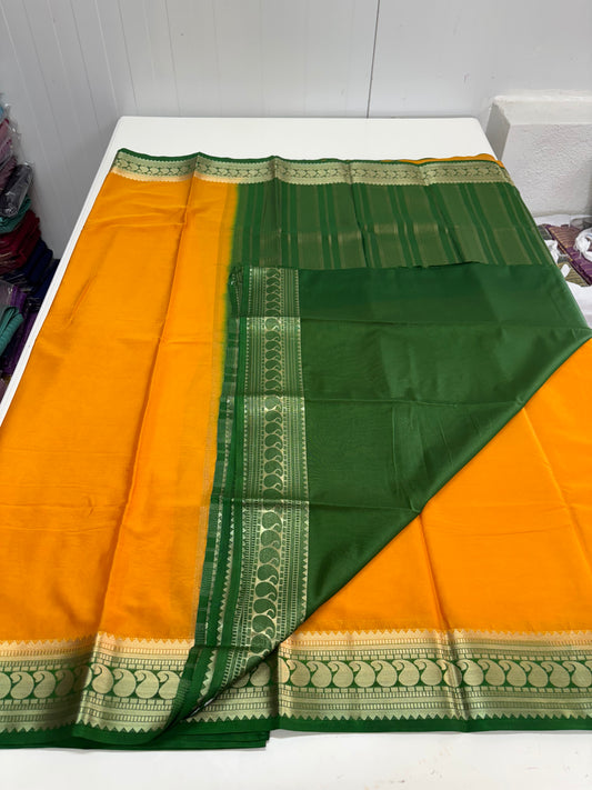 Semi Mysore Crepe (Rich Mango Sequence Border)