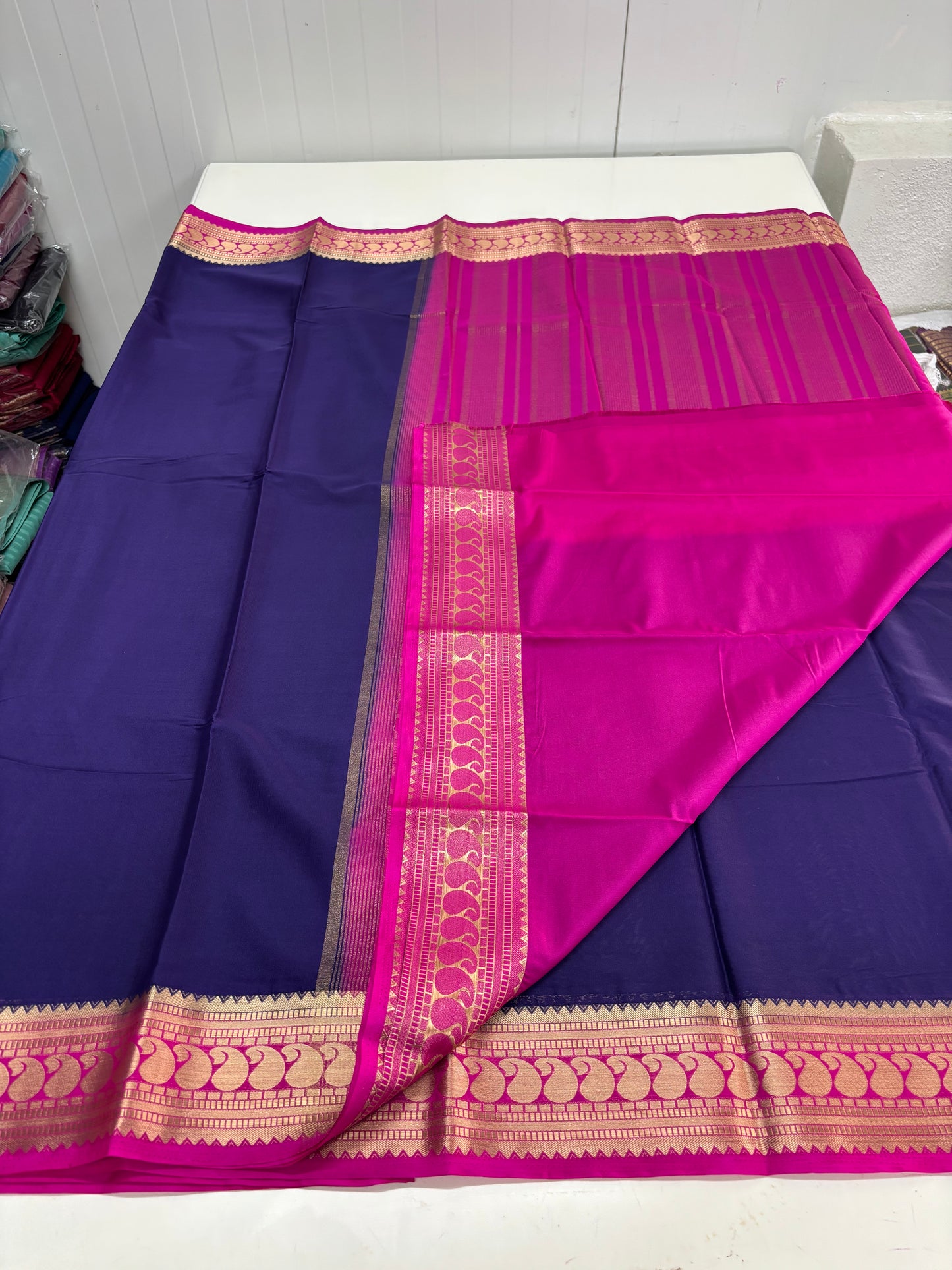 Semi Mysore Crepe (Rich Mango Sequence Border)
