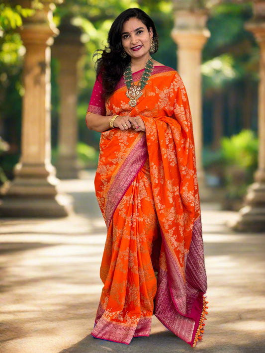 Crushed Crepe Georgette (Jal pattern)