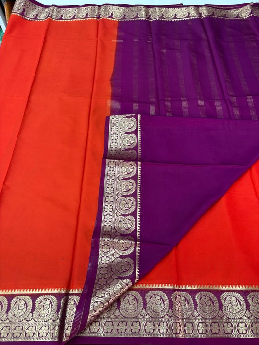 Semi Mysore Crepe (Premium, Mango & Flower Border)