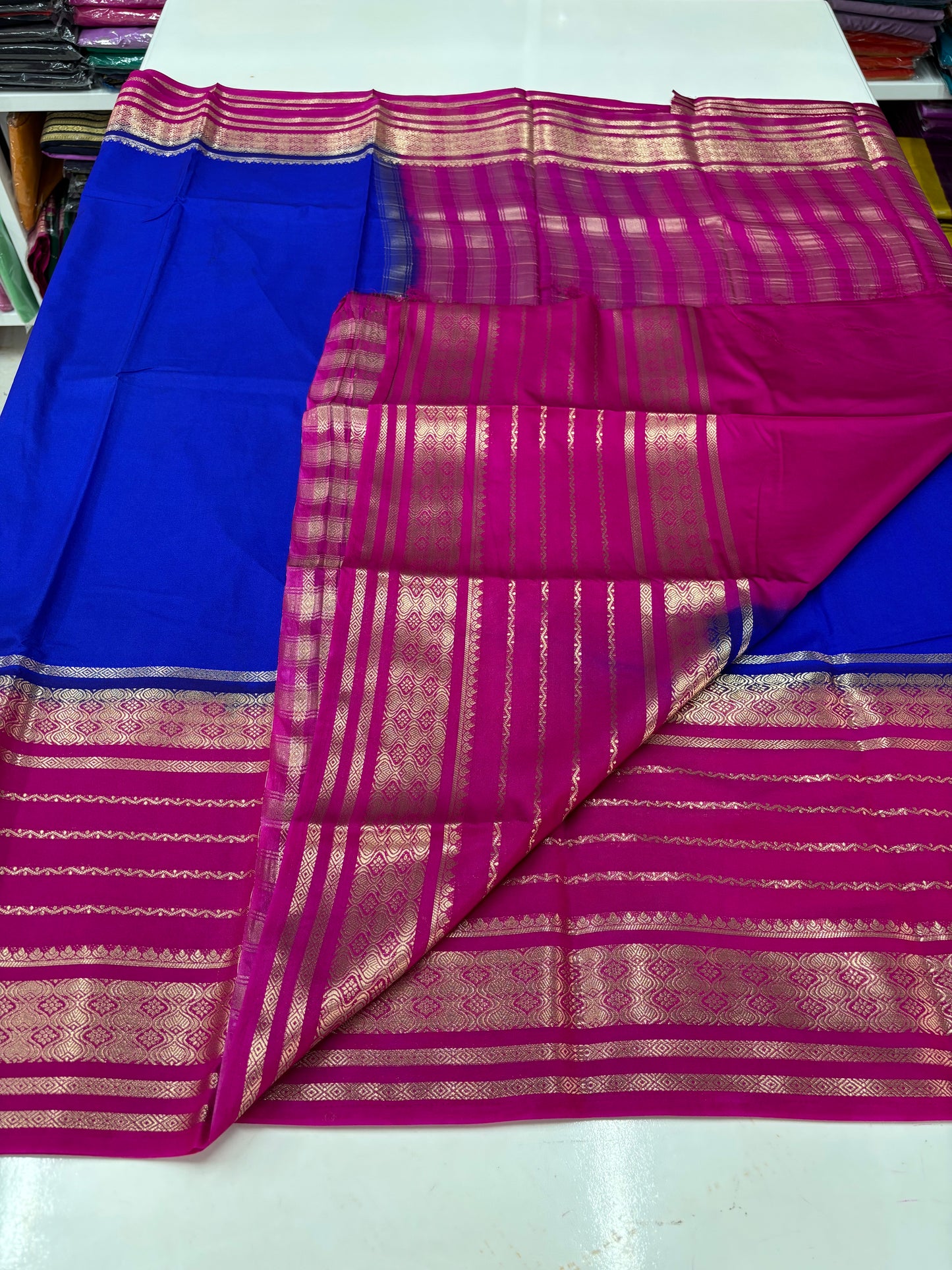 Semi Mysore Crepe (SS Big Bentex Diamond Border)