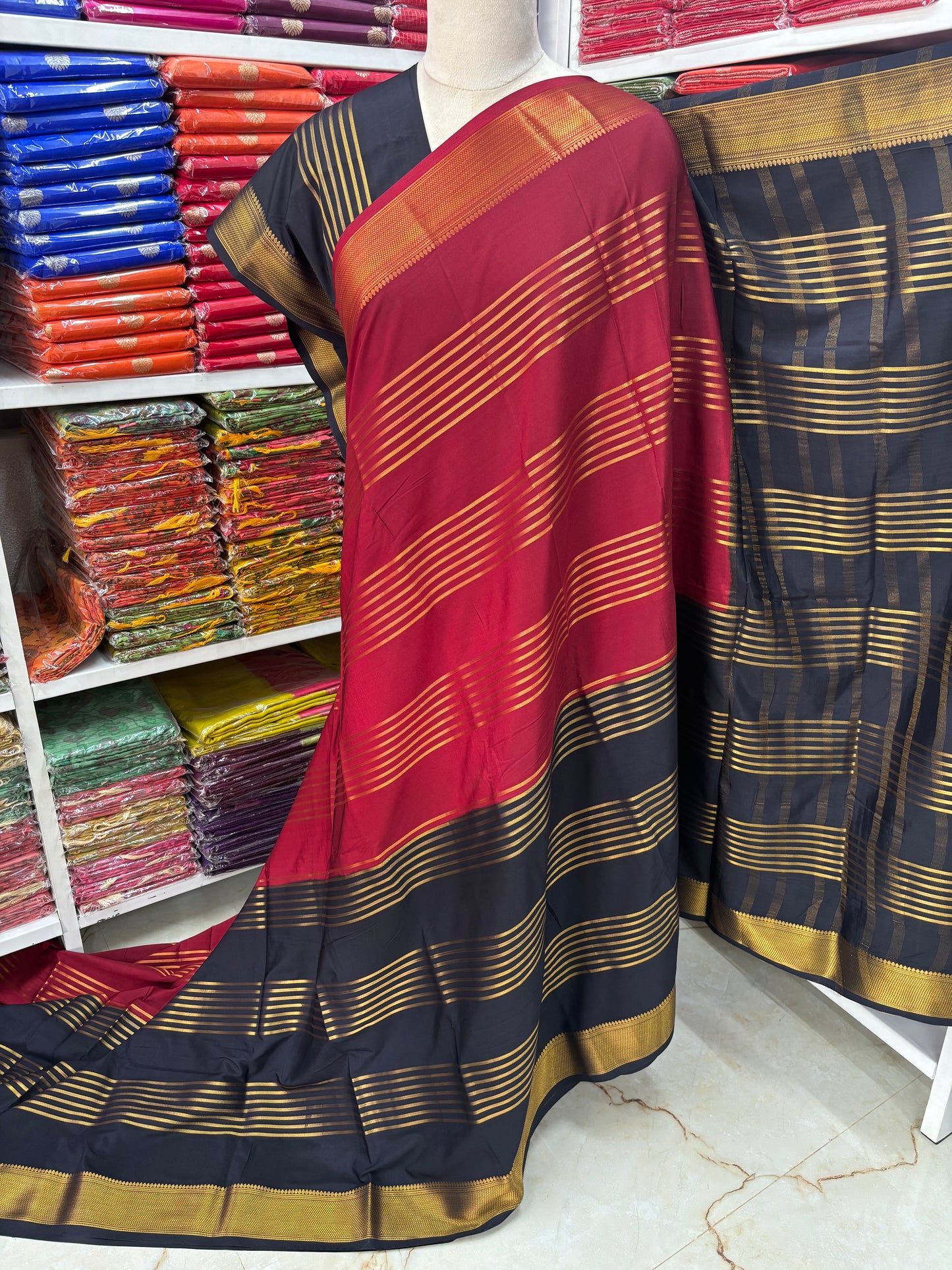 Semi Mysore Crepe Half & Half (Super Premium)