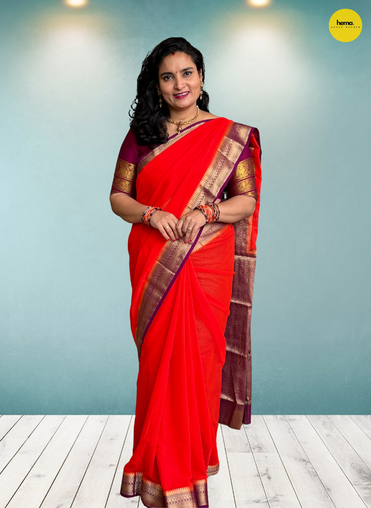 Georgette Chiffon (Mango border)