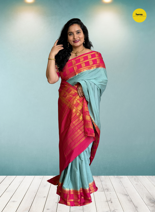 Semi Mysore Crepe (Temple and Mayuri Double Bentex Border)