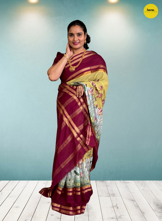 Semi Mysore Crepe (Floral Digital Print)