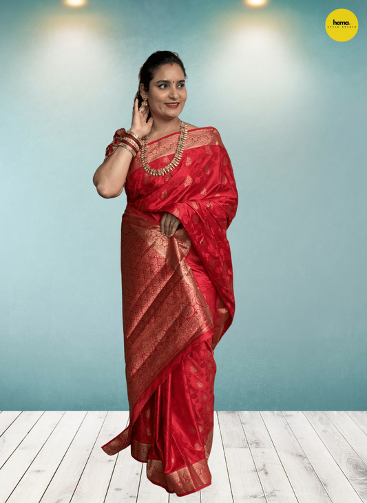 Banarasi Satin (Embossed Floral Design)