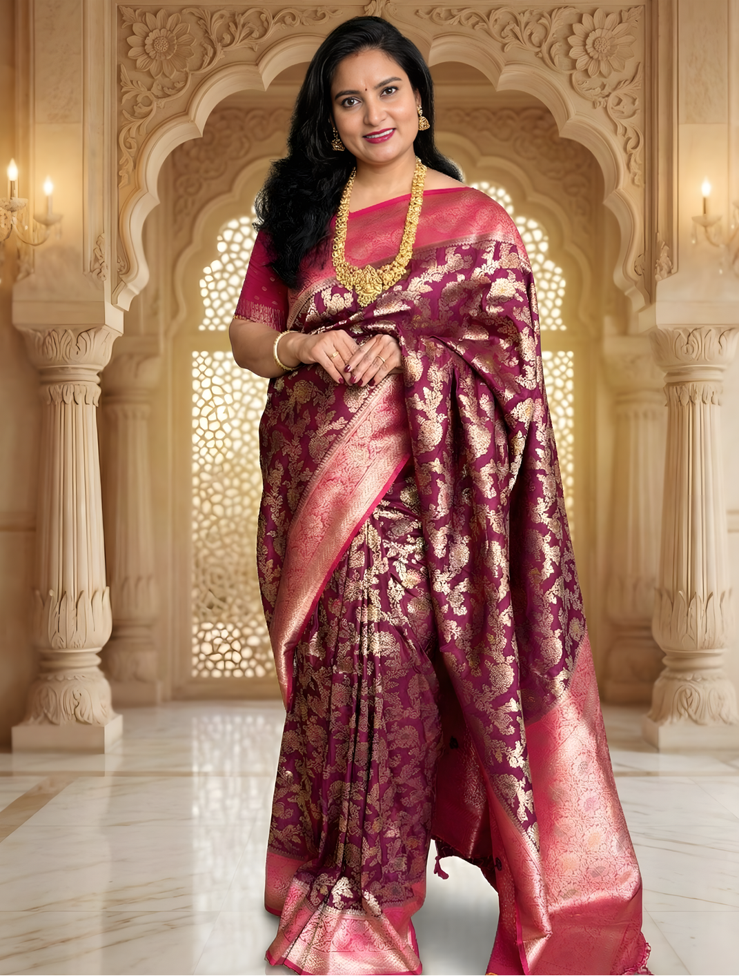 Banarasi Dola (Jaal Pattern with Grand Pallu)