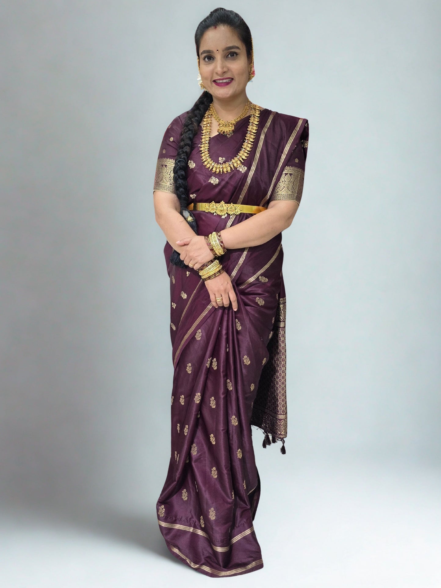 Butter Viscose (Leaf Motifs and Grand Pallu)