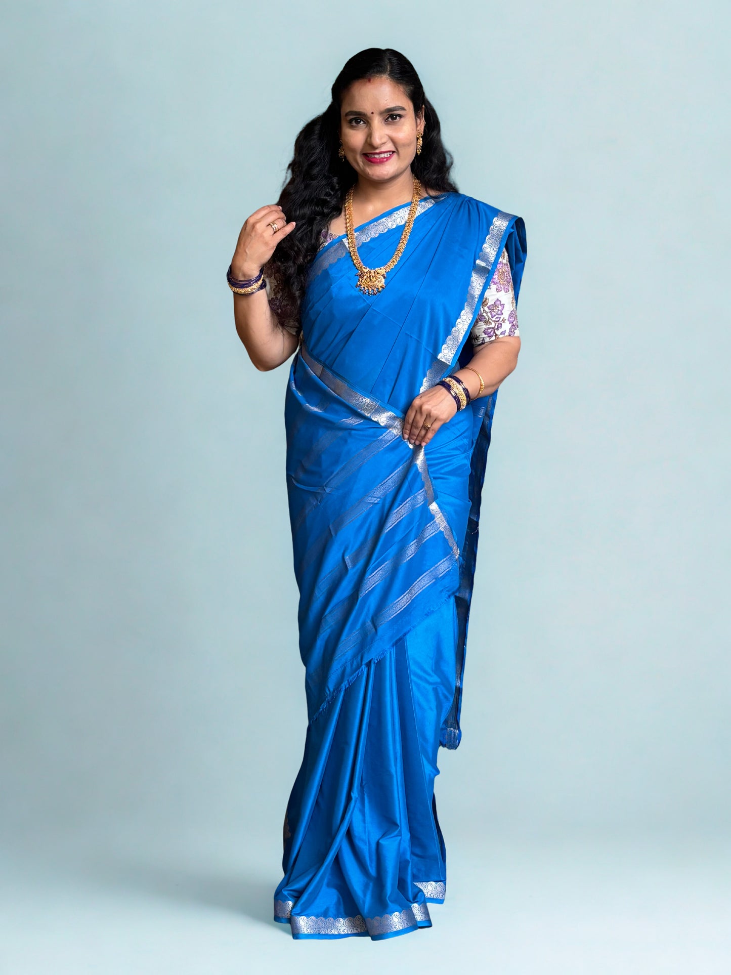 Semi Mysore Crepe (Small Mango Border)