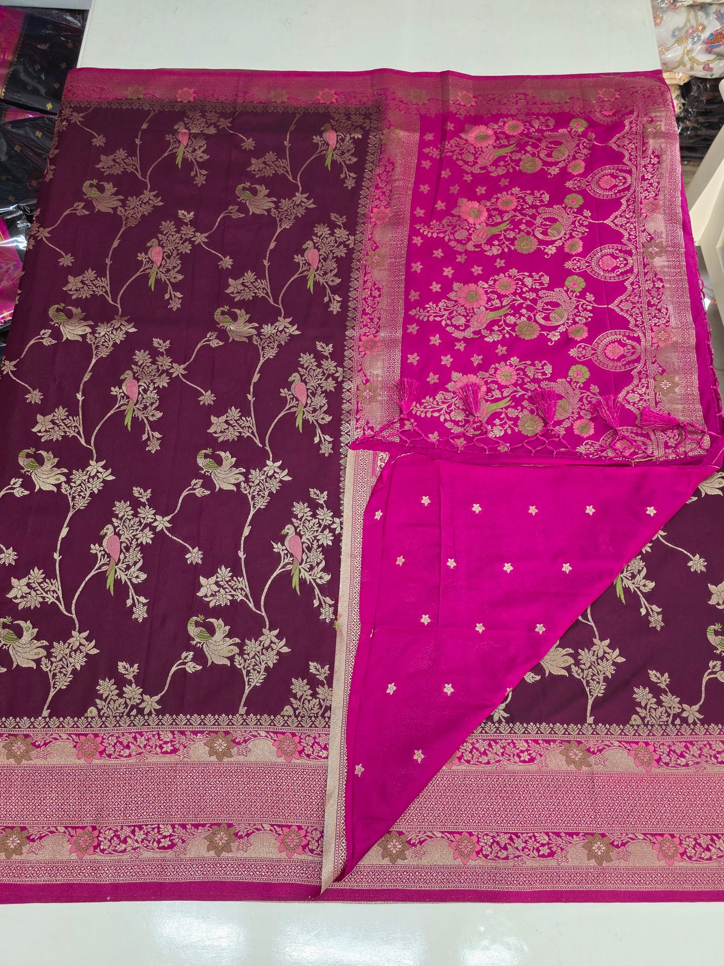 Dola Silk (Premium, Contrast Jal and Meena weaves)