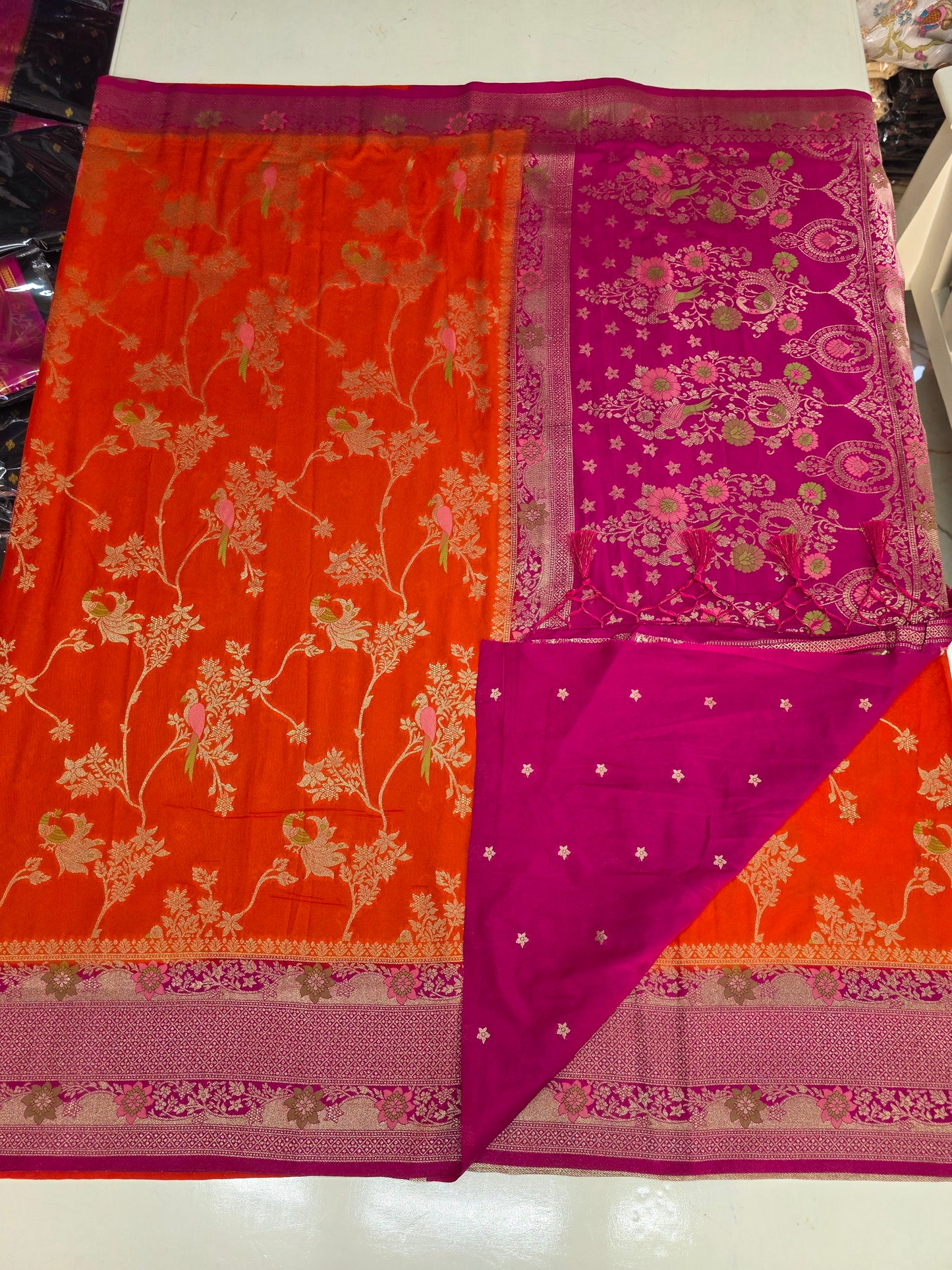 Dola Silk (Premium, Contrast Jal and Meena weaves)