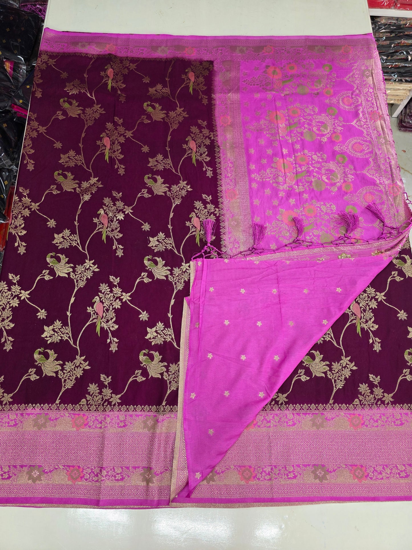Dola Silk (Premium, Contrast Jal and Meena weaves)