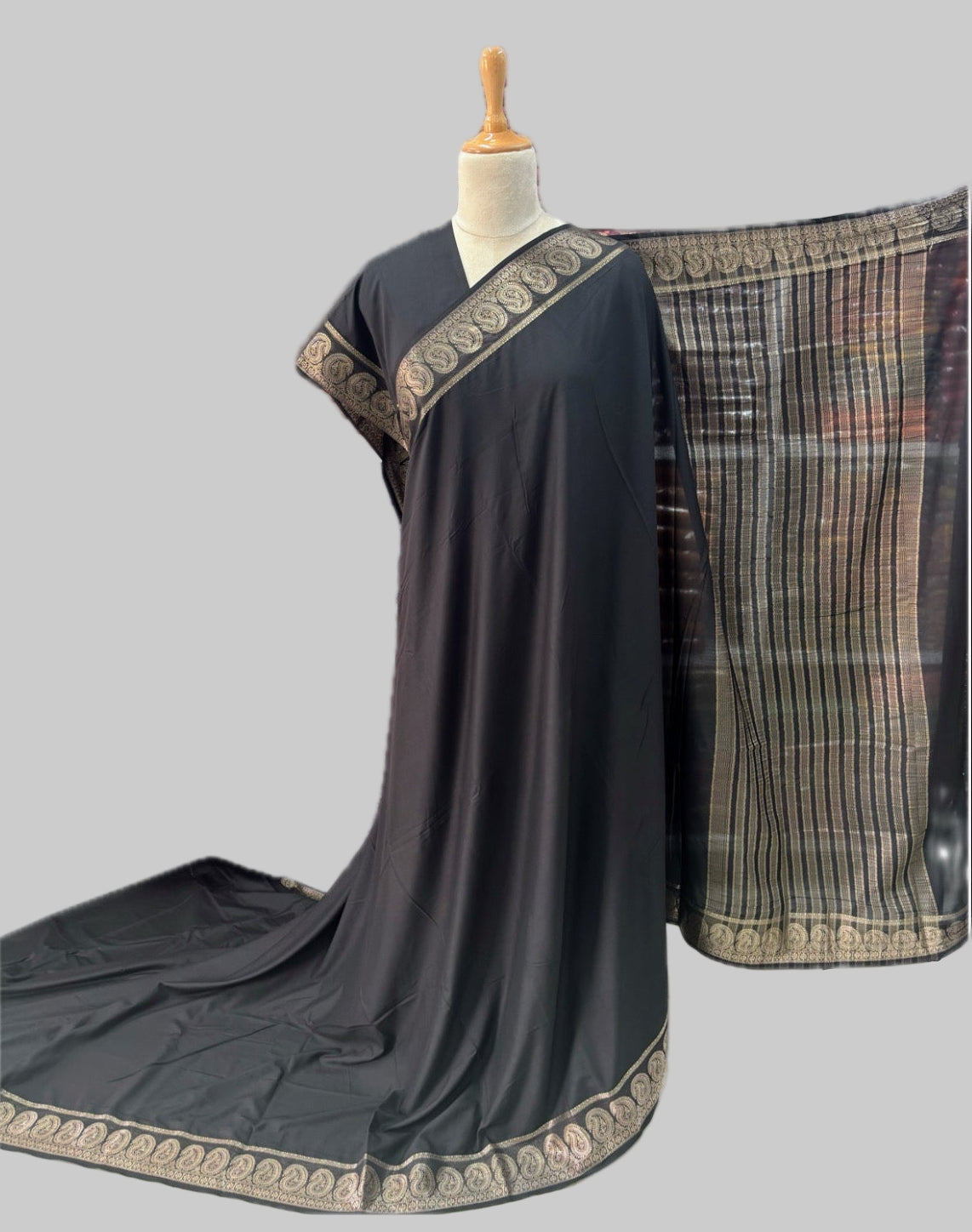 Semi Mysore Crepe (Self, Premium, Mango Border)