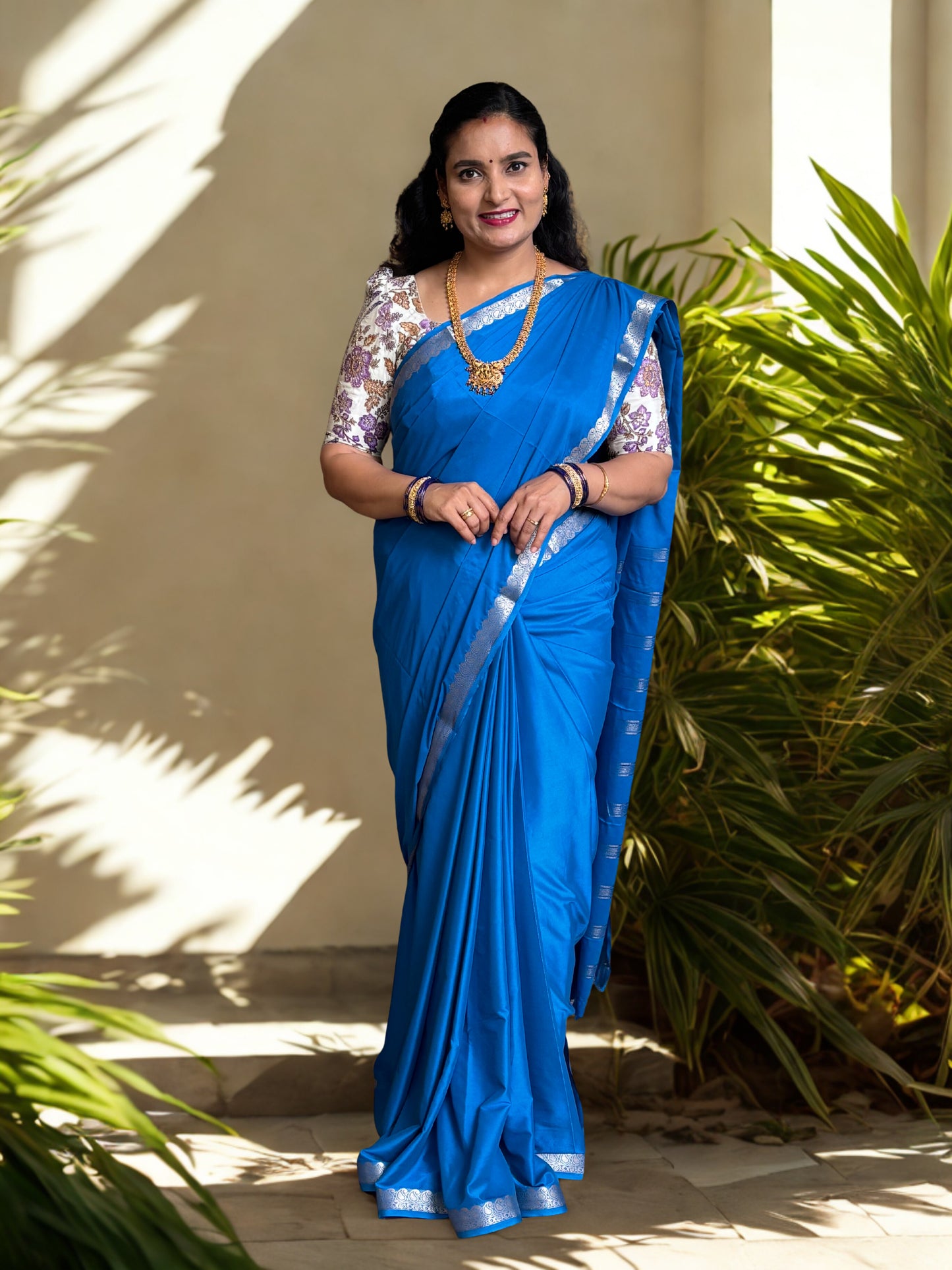 Semi Mysore Crepe (Small Mango Border)