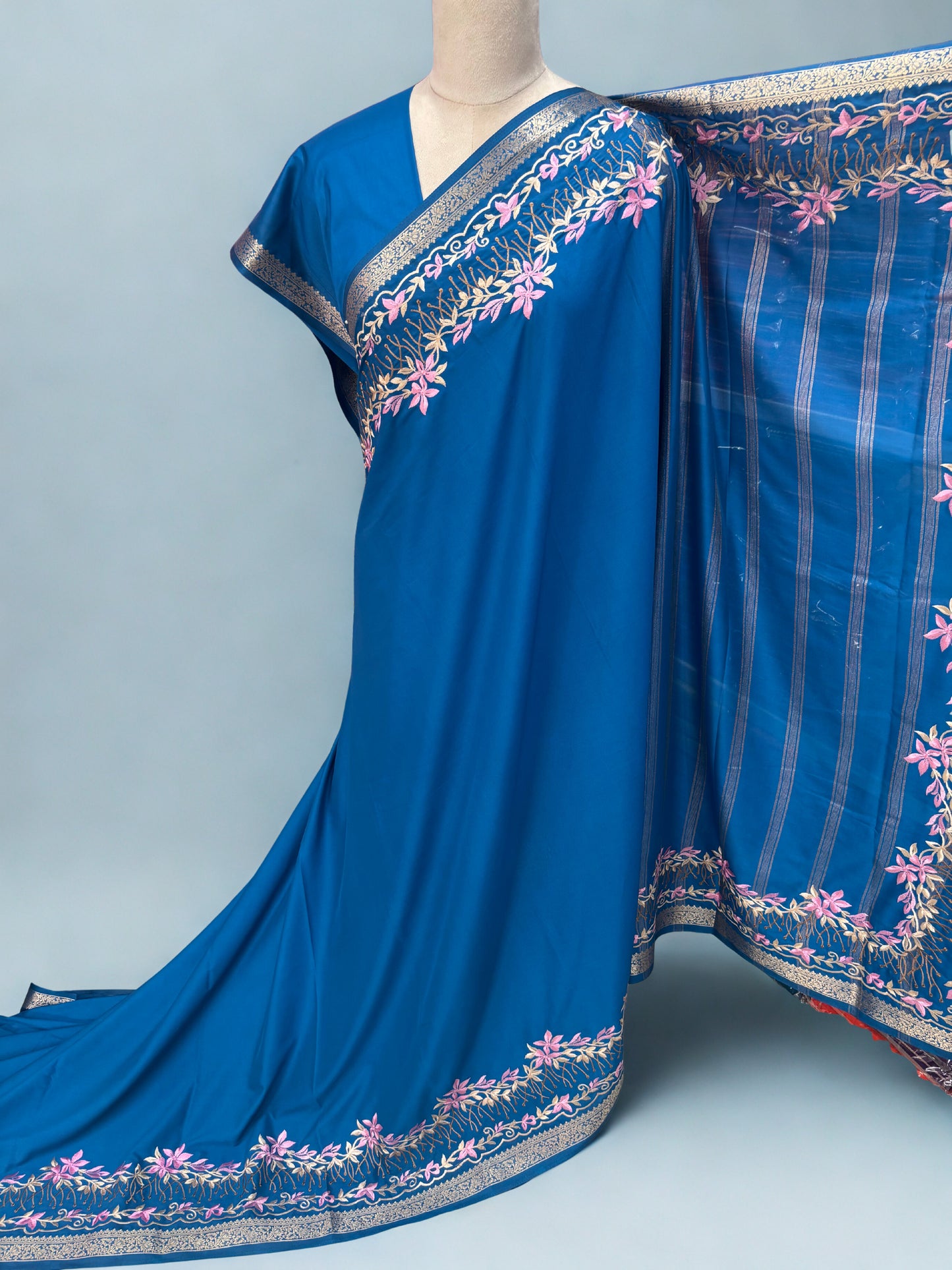 Semi Mysore Crepe (Premium, Floral Embroidary)