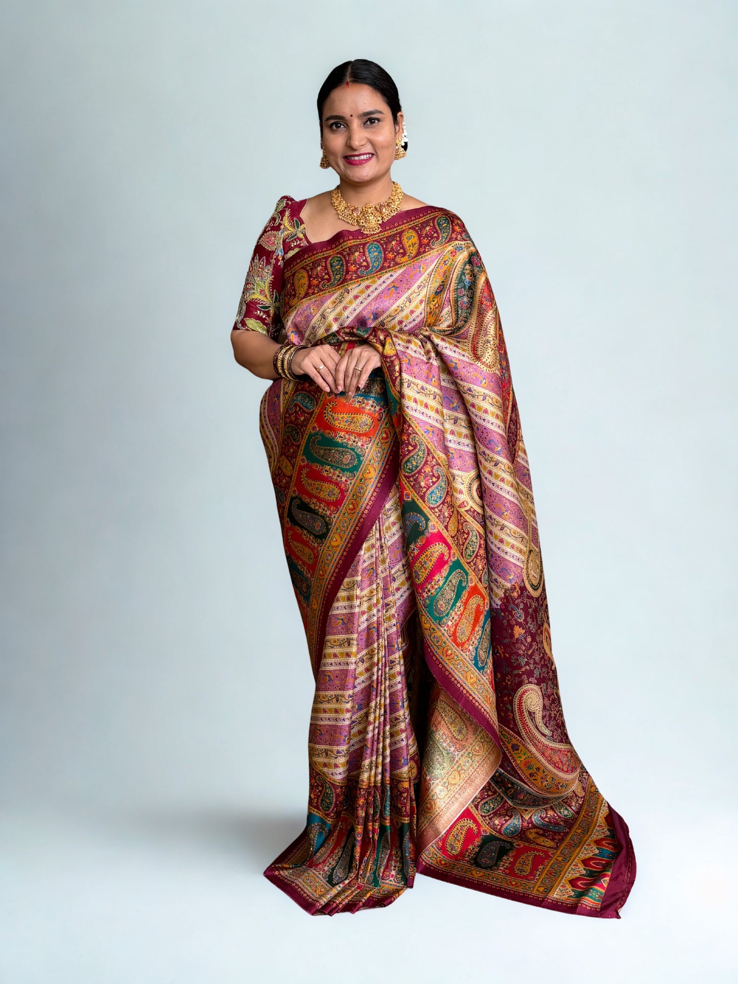 Premium Pashmina Saree (Ladakhi Theme)