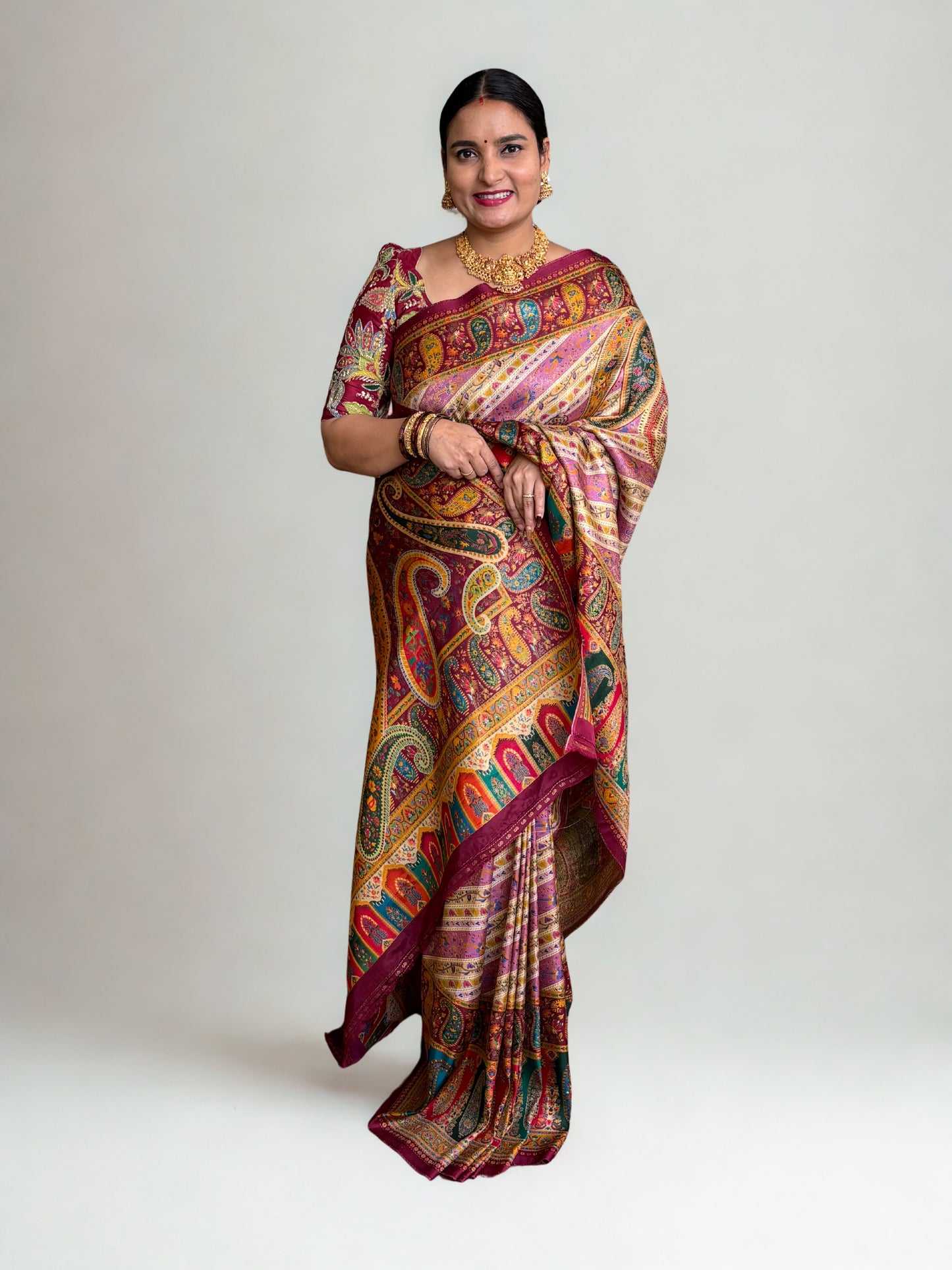 Premium Pashmina Saree (Ladakhi Theme)