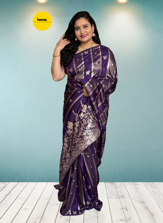 Dola Saree (Borderless, Butterfly Motifs)