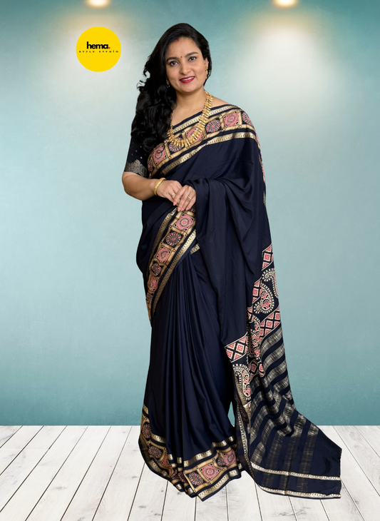 Semi Mysore Crepe (Ajrakh Print)