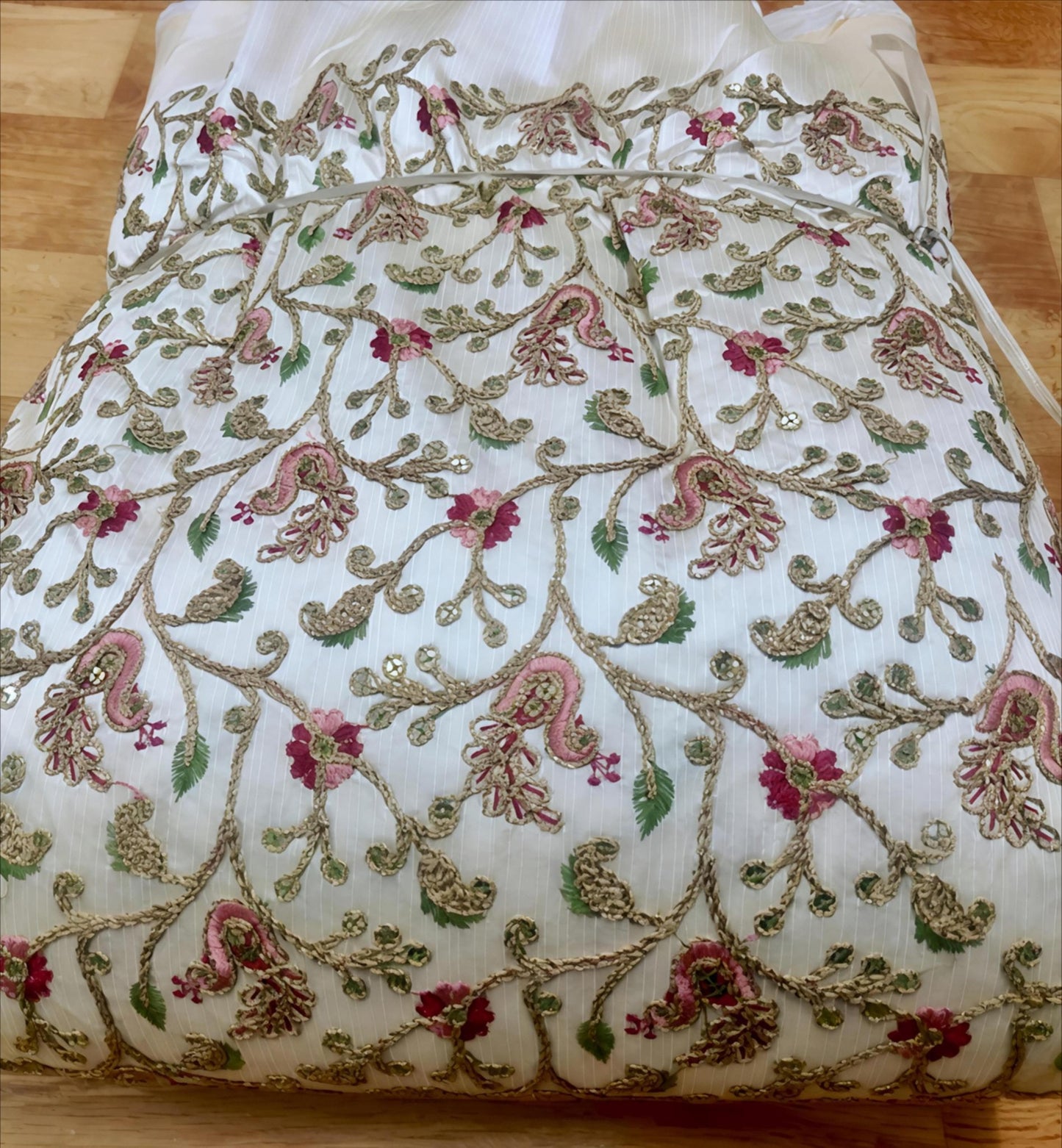 Raw Silk Blouse Fabric (HSSB7, Heavy Embroidery Work)