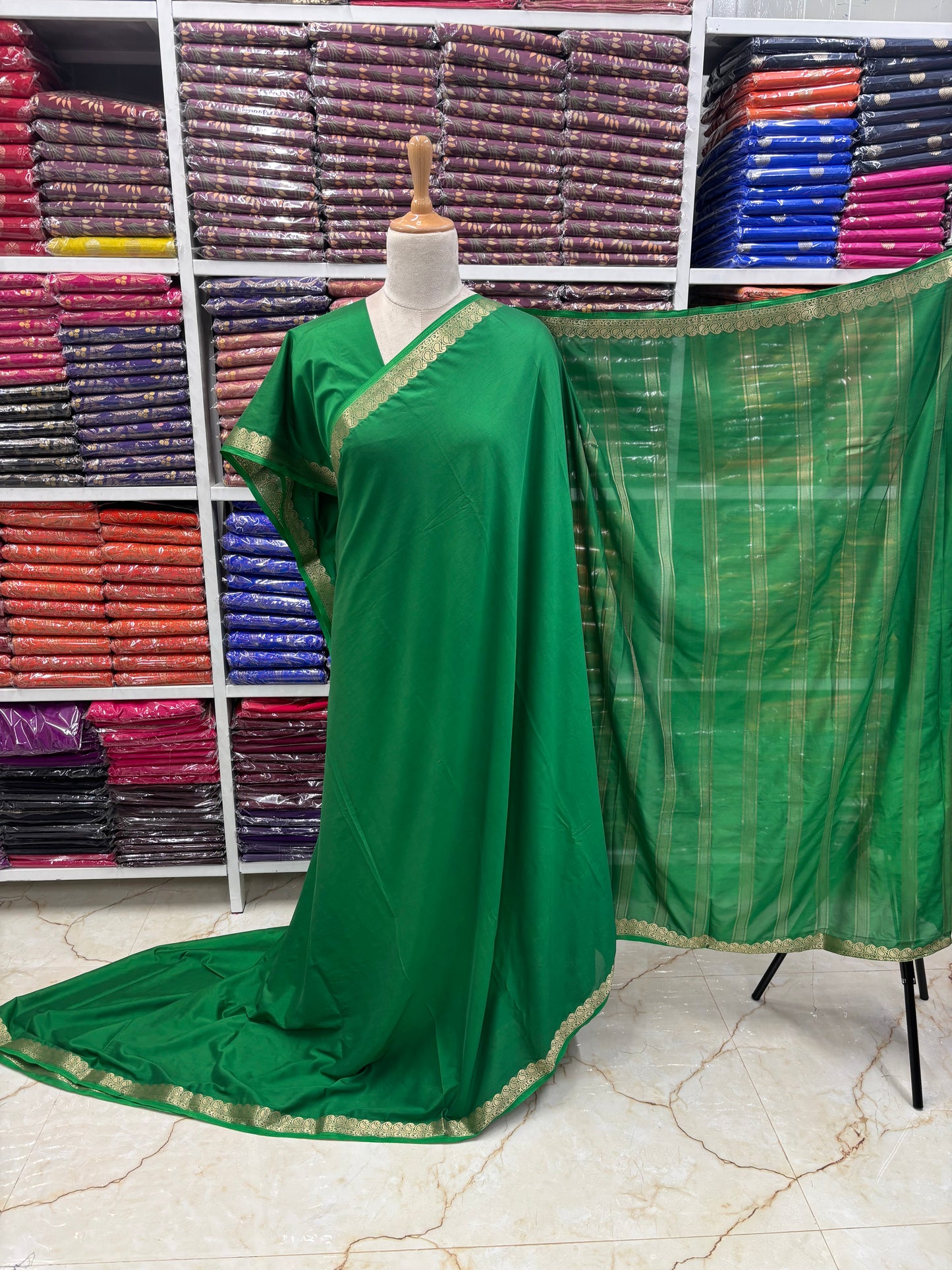 Semi Mysore Crepe (Small Mango Border)