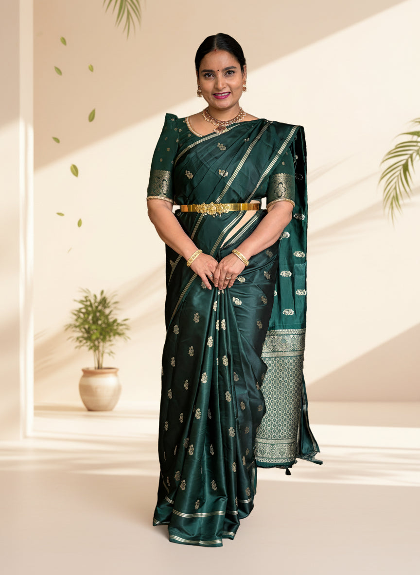 Butter Viscose (Leaf Motifs and Grand Pallu)