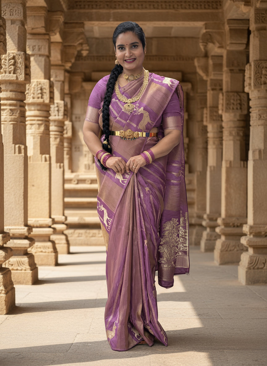 Premium Viscose Saree (Borderless Deer)