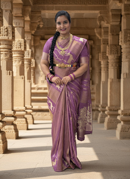 Premium Viscose Saree (Borderless Deer)