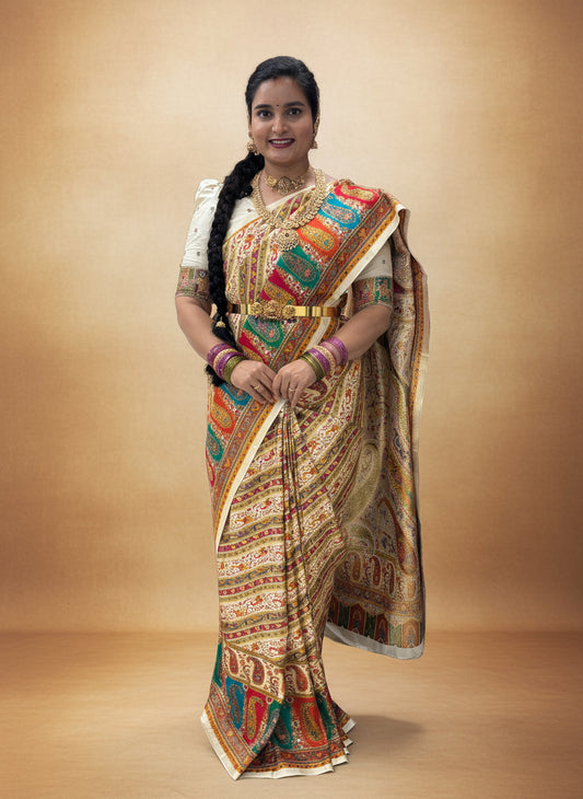 Premium Pashmina Saree (Ladakhi Theme)