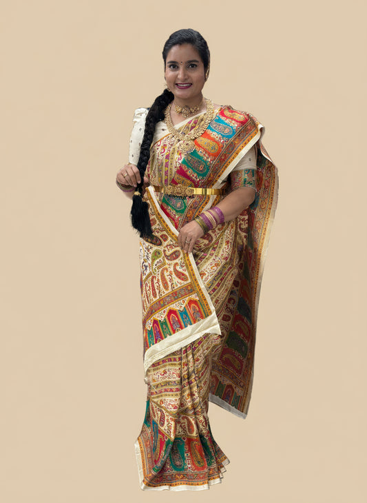 Premium Pashmina Saree (Ladakhi Theme)