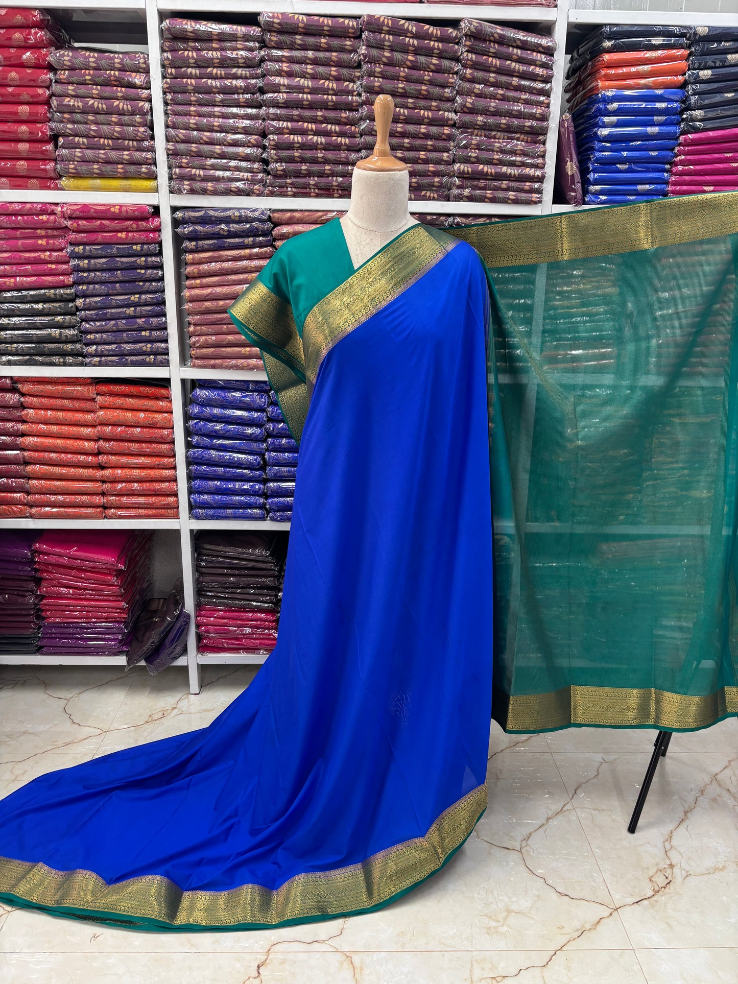 Semi Mysore Crepe (Mango and Floral Border)