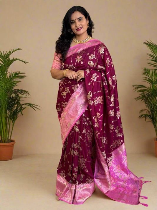 Dola Silk (Premium, Contrast Jal and Meena weaves)