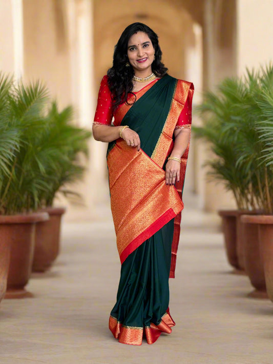 Chinnon (Contrast, Rich Pallu, Brocade blouse)