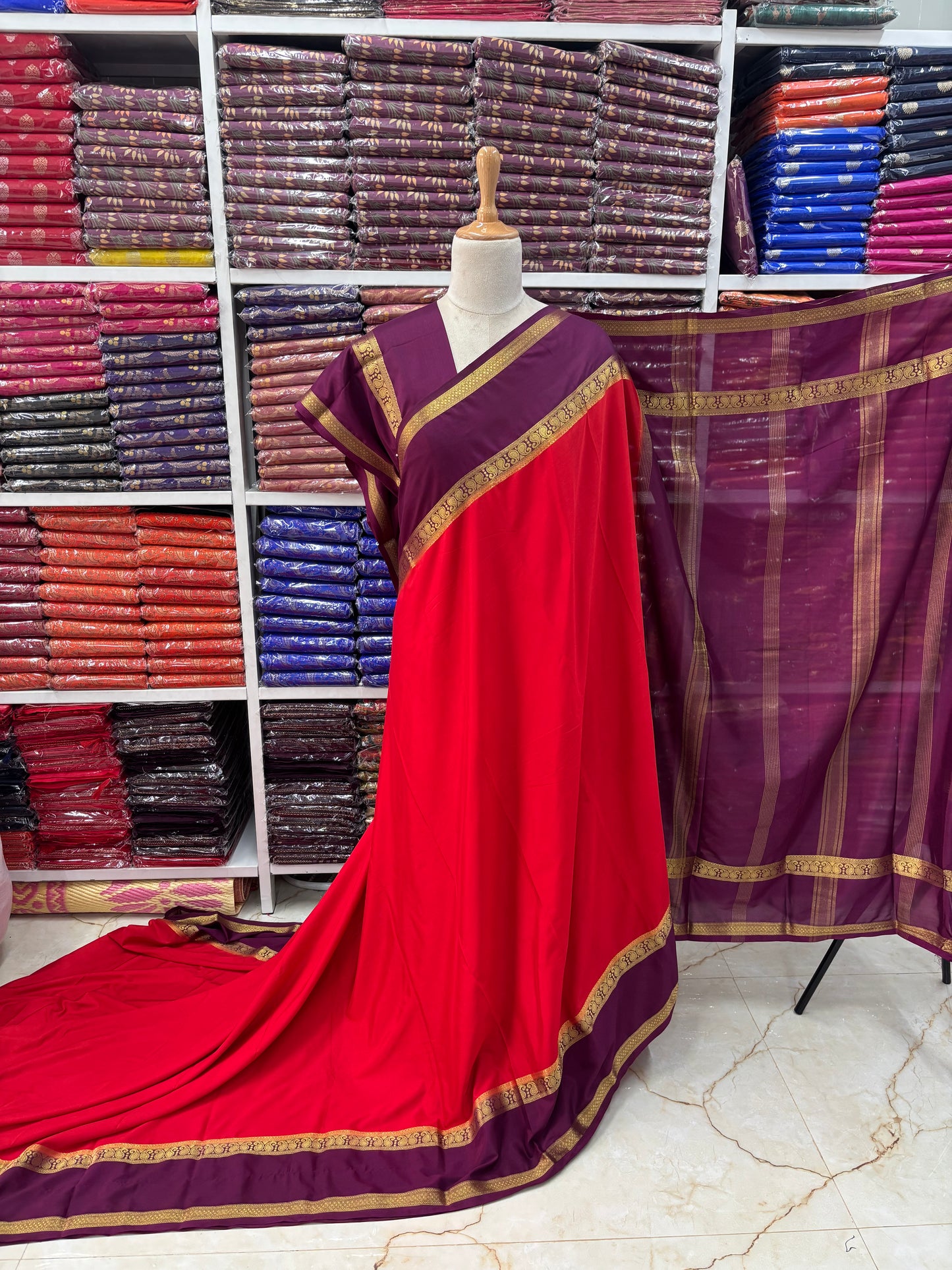 Semi Mysore Crepe (Premium, Mango Motifs Bentex Border)