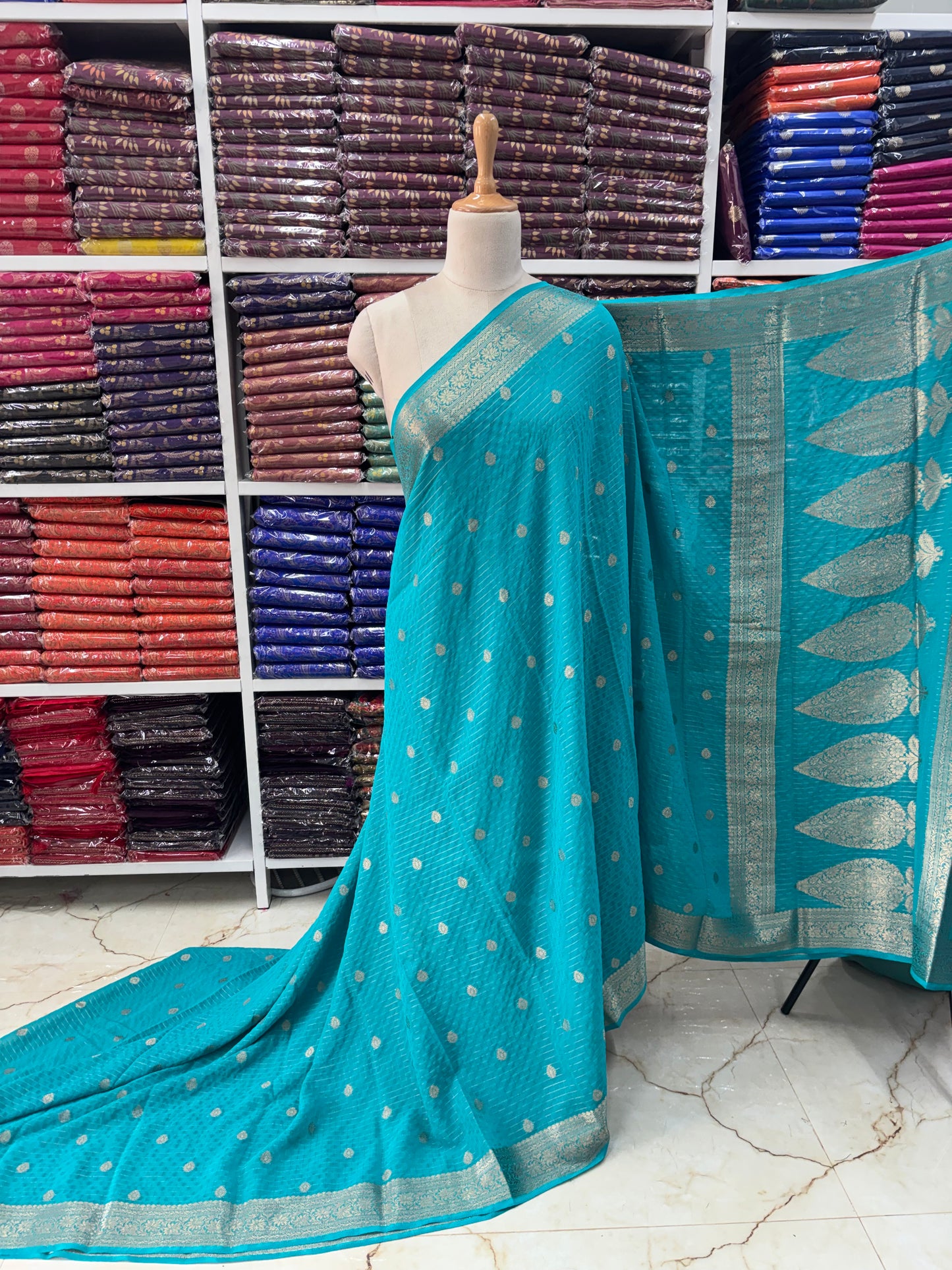 Georgette Chiffon (Checks, Motifs, and Rich Pallu)
