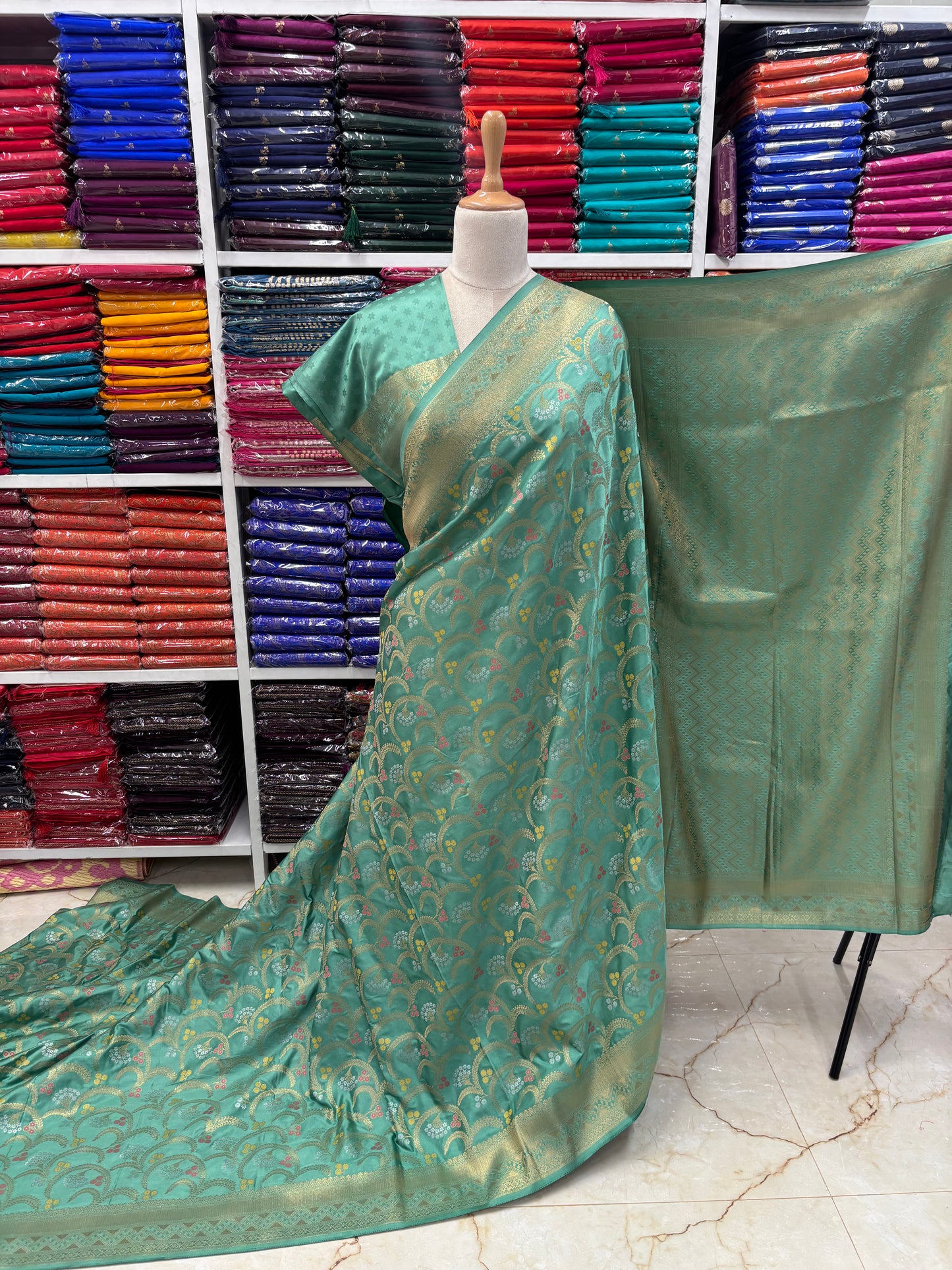 Banarasi Crepe Satin (Jal Pattern with Meena)